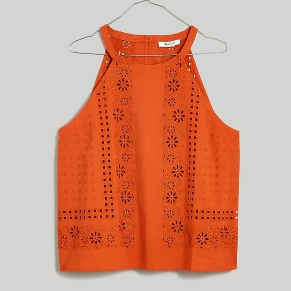 Madewell Eyelet A-Line Halter Top - Picture 2 of 9